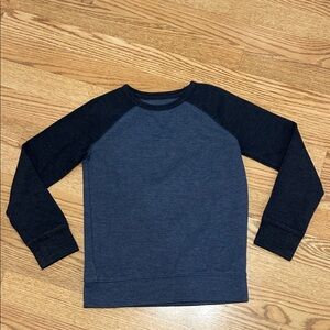Boys Blue Ribbed Raglan Shirt Top Sz 7